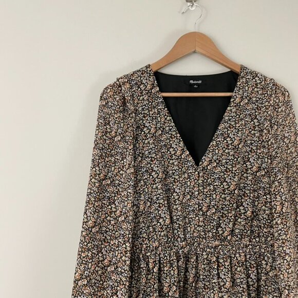 Madewell Georgette Floral Button Front Mini Dress Size Medium - Picture 6 of 6